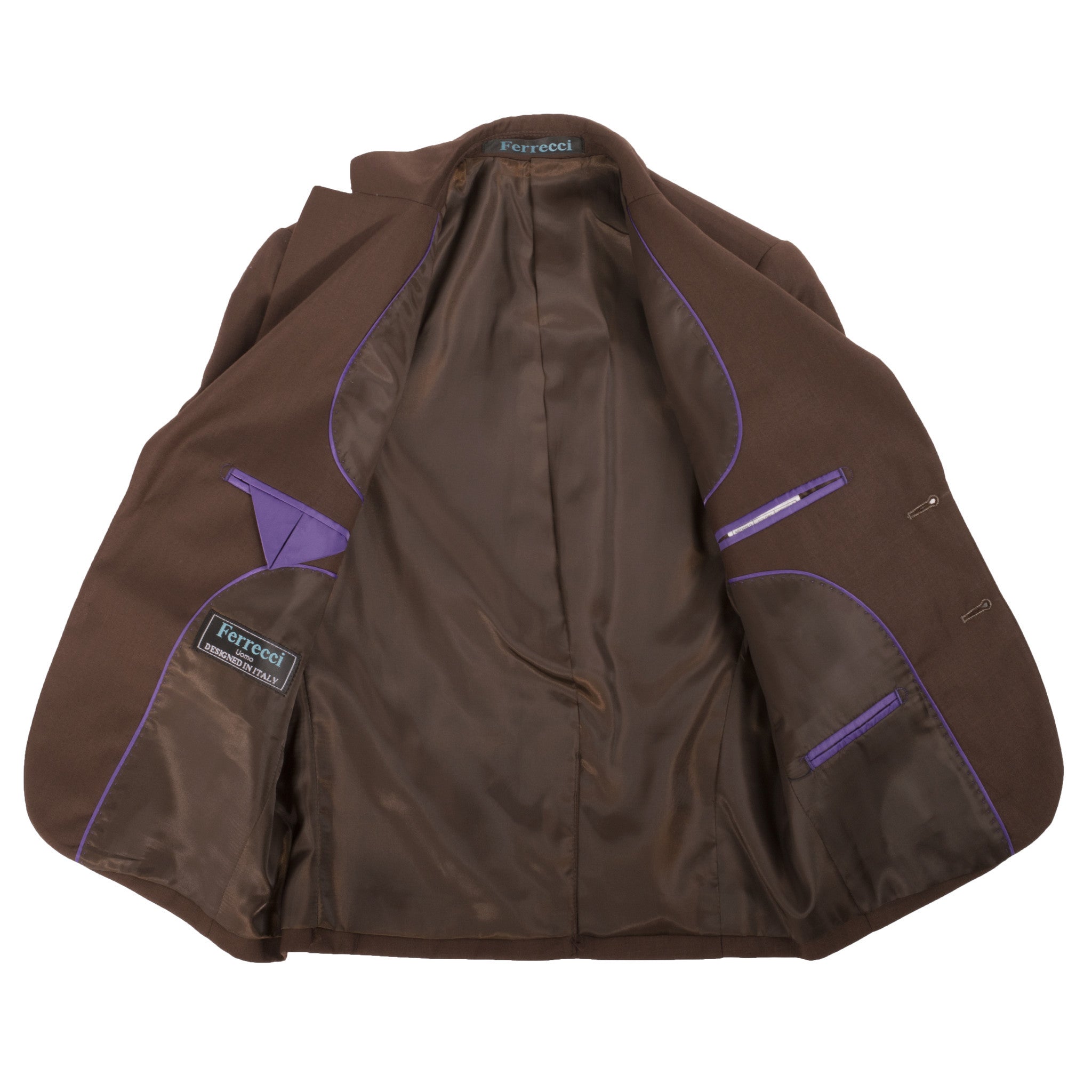 Boys Premium Chocolate Brown 3pc Vested Suit-2