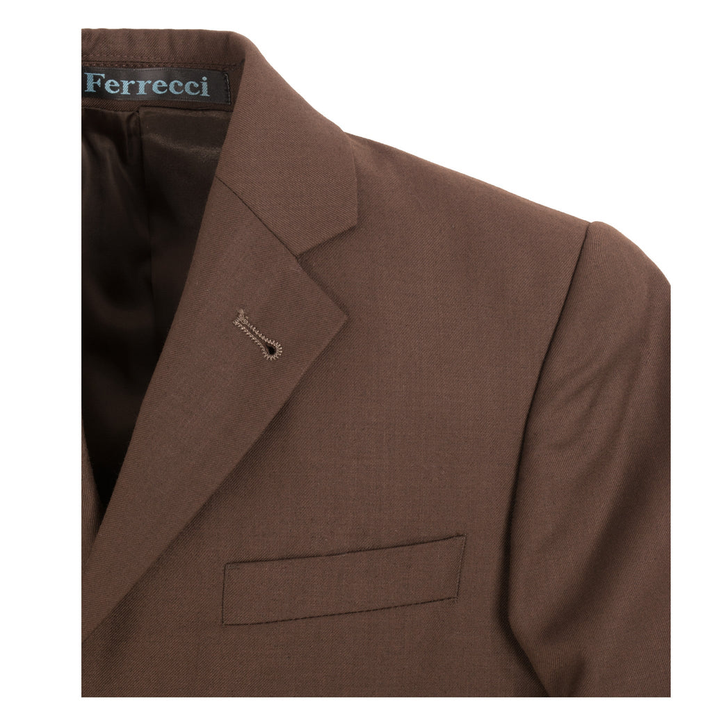 Boys Premium Chocolate Brown 3pc Vested Suit-4