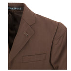 Boys Premium Chocolate Brown 3pc Vested Suit-4