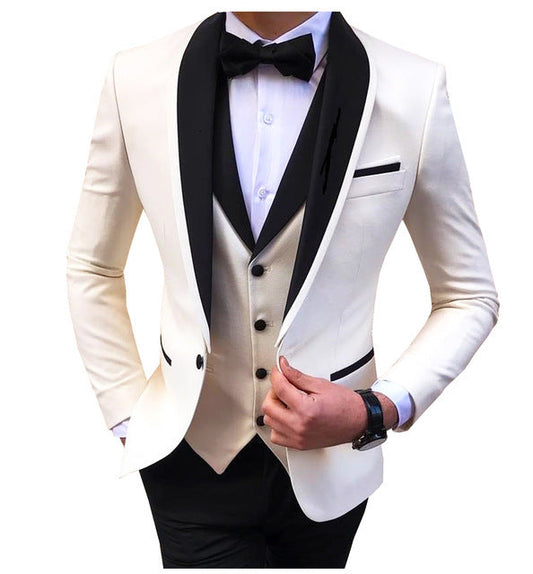 3 Piece Suit Slim Fit Formal Wedding Suits Men's-0