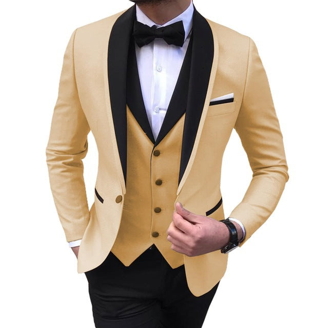 3 Piece Suit Slim Fit Formal Wedding Suits Men's-7
