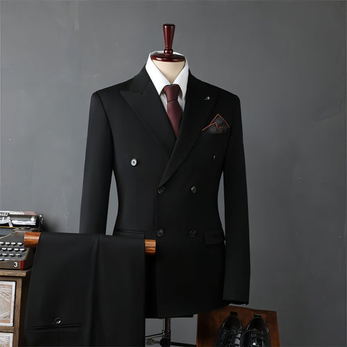 PrestigeForm™ – Men’s Double-Breasted Business Suit Set